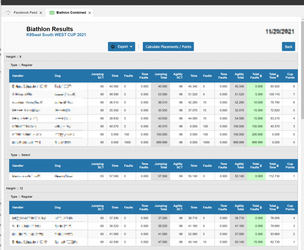 Biathlon Results Page